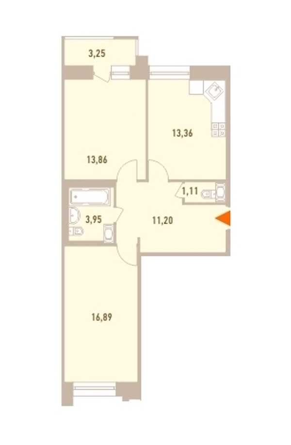 Двухкомнатная квартира в : площадь 62 м2 , этаж: 6 – купить в Санкт-Петербурге